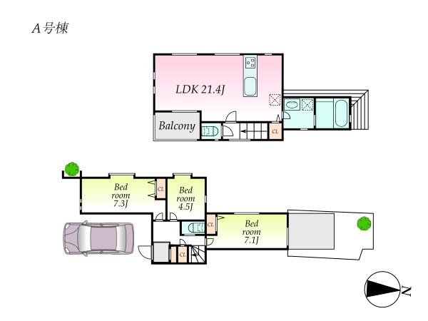 杉並区善福寺1丁目　新築一戸建て（A号棟間取り図）